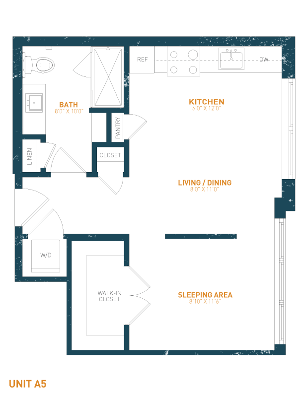 View Brookland Press's Forge 925-B601 Studio Apartment Floor Plan in DC